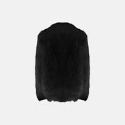 Black furry shearling coat