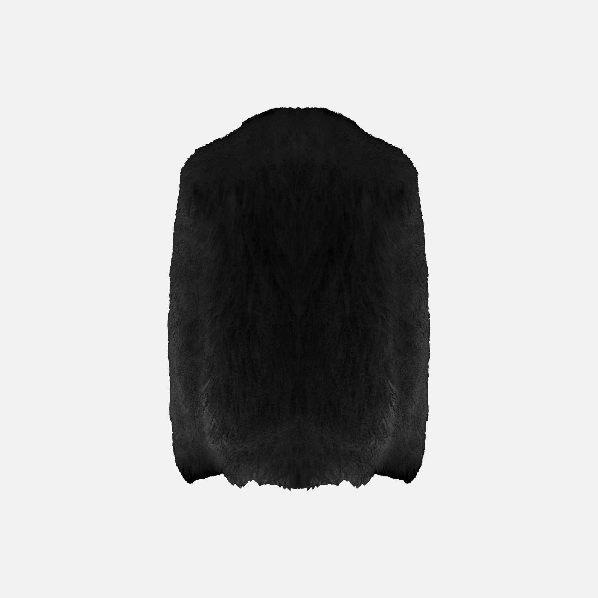 Black furry shearling coat