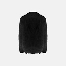 Black furry shearling coat