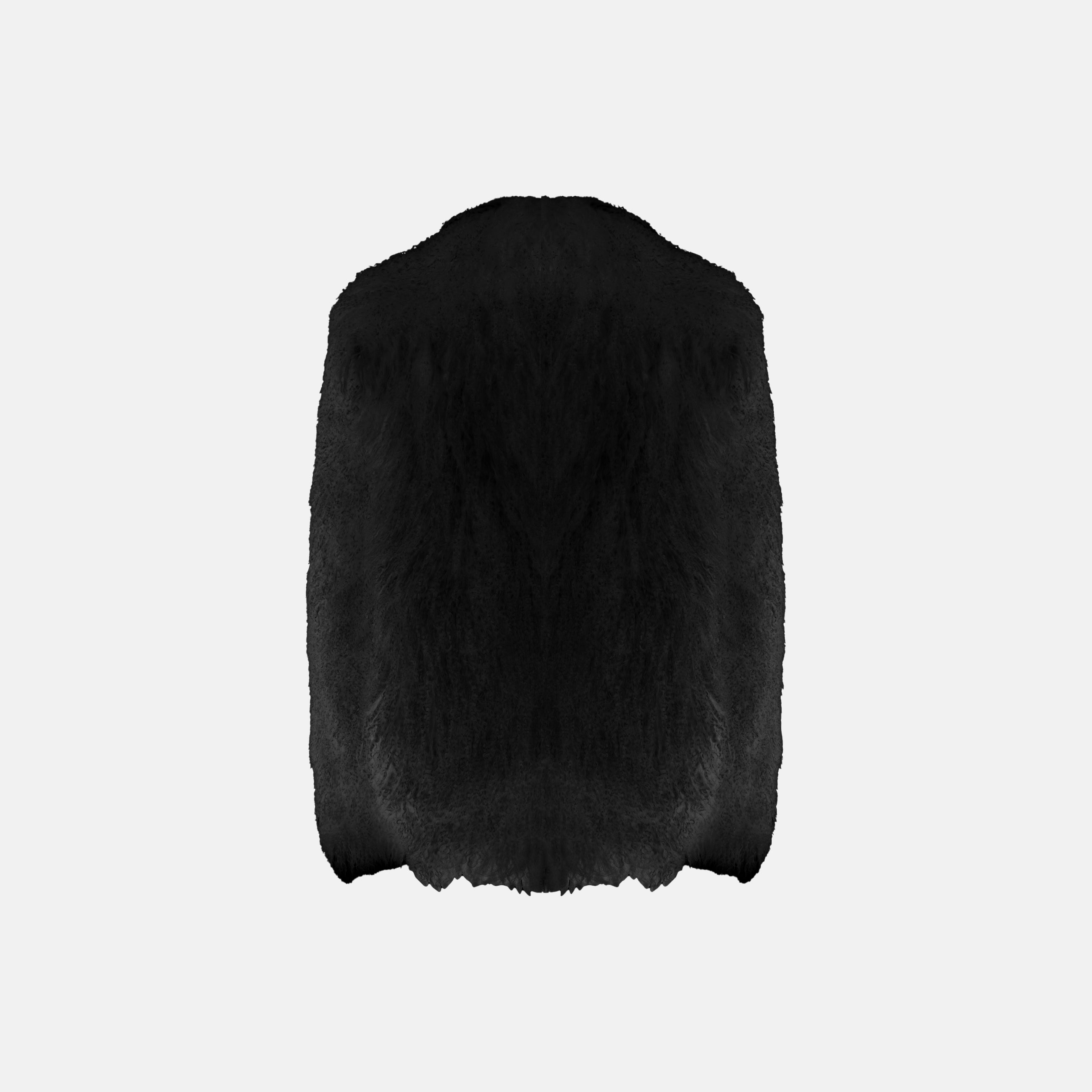 Black furry shearling coat