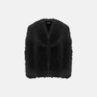 Black furry shearling coat