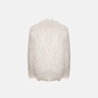 White furry shearling coat