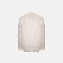 White furry shearling coat