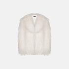 White furry shearling coat