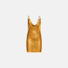 Dark gold X chain crystals mini dress