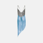 Aqua X chain crystals slit dress