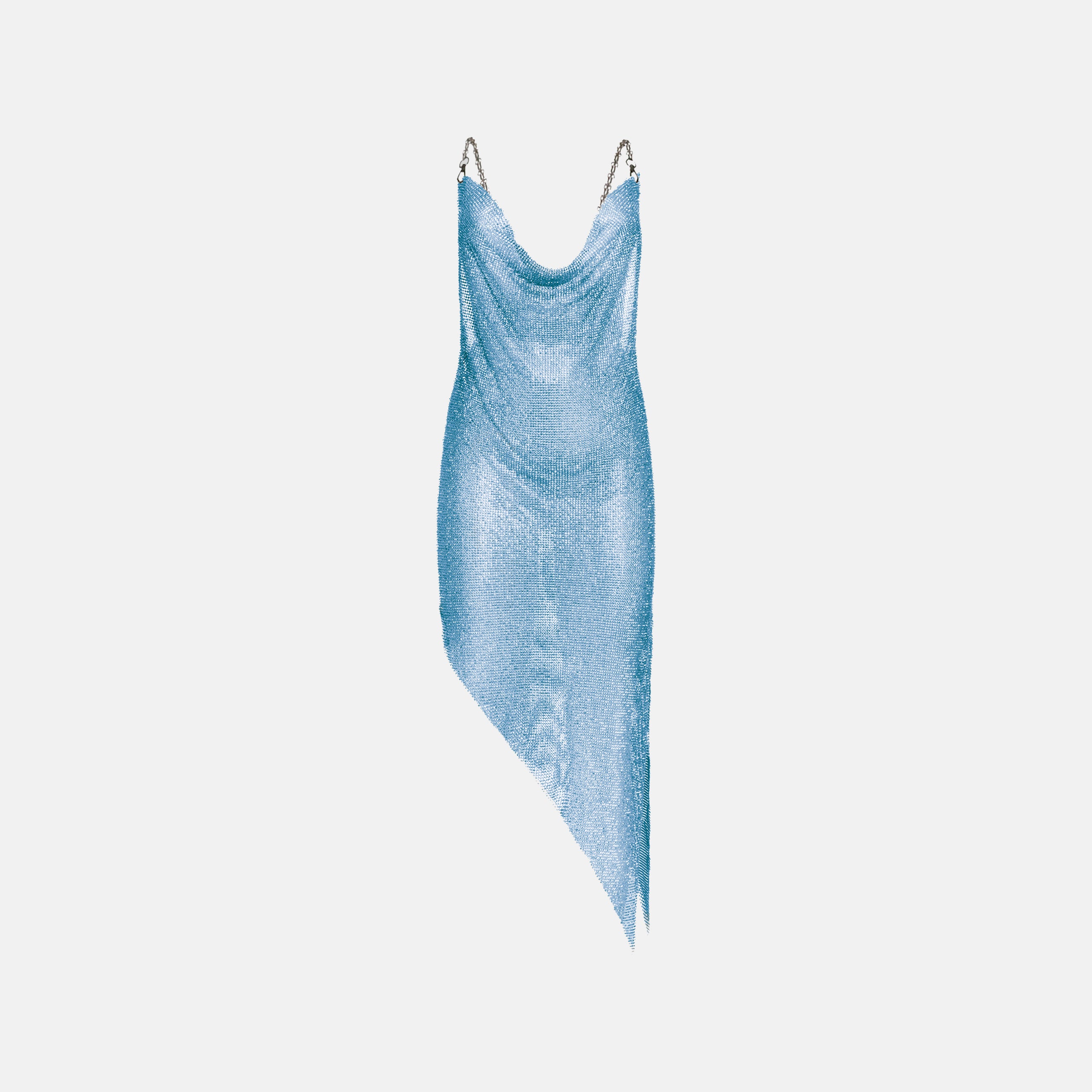 Aqua X chain crystals slit dress