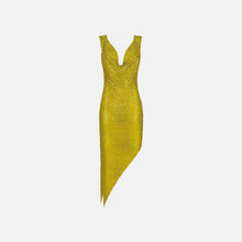 Citrus crystals draped dress