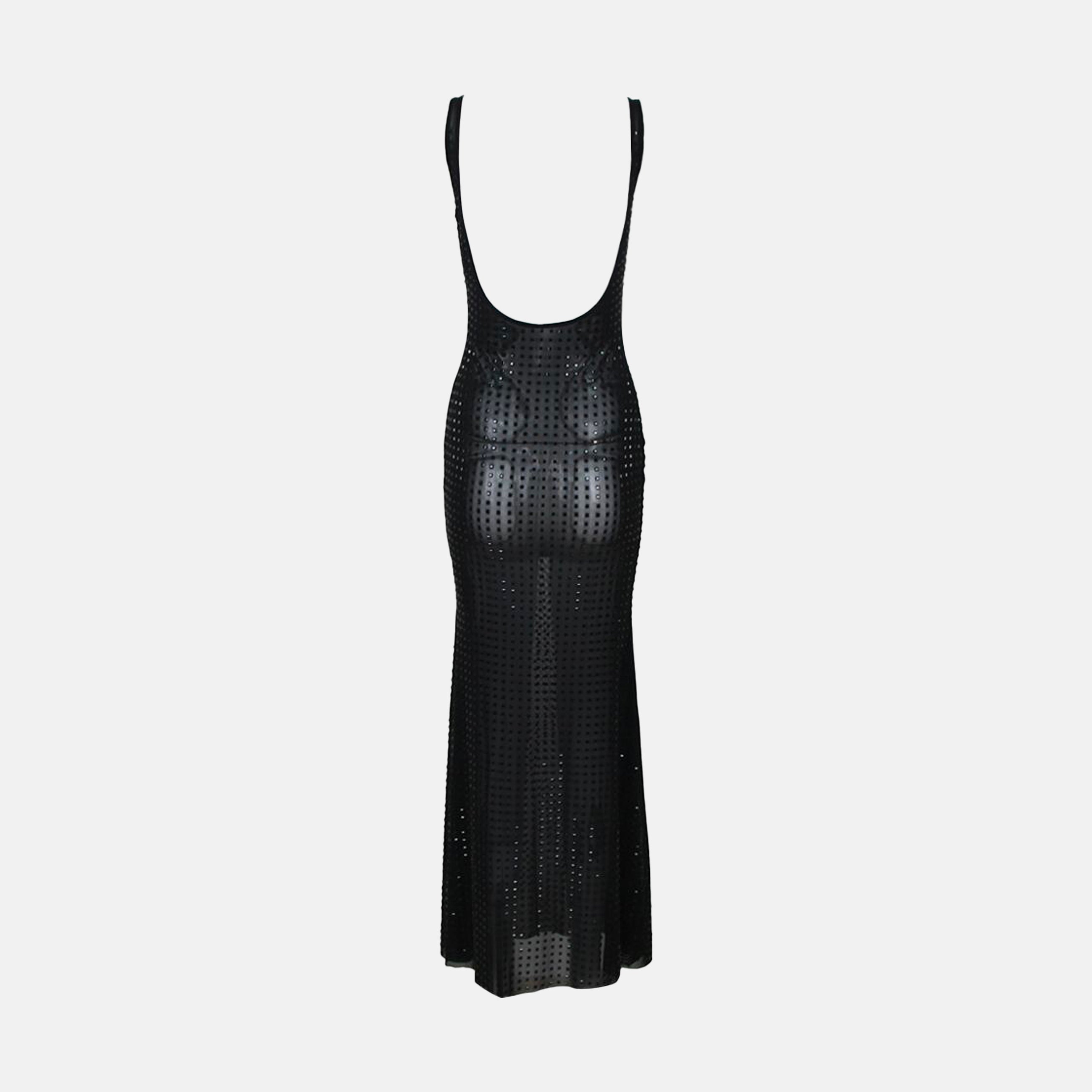 Black crystal mesh dress