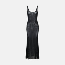 Black crystal mesh dress