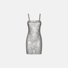 Silver crystals mini dress