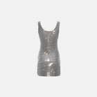 Silver square crystals mini dress