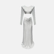 White draped crystals set