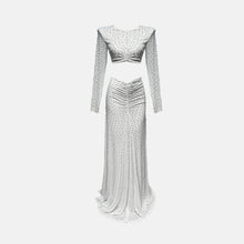 White draped crystals set