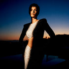 White draped crystals set