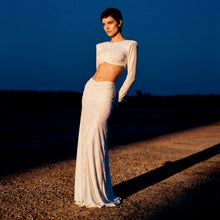 White draped crystals set