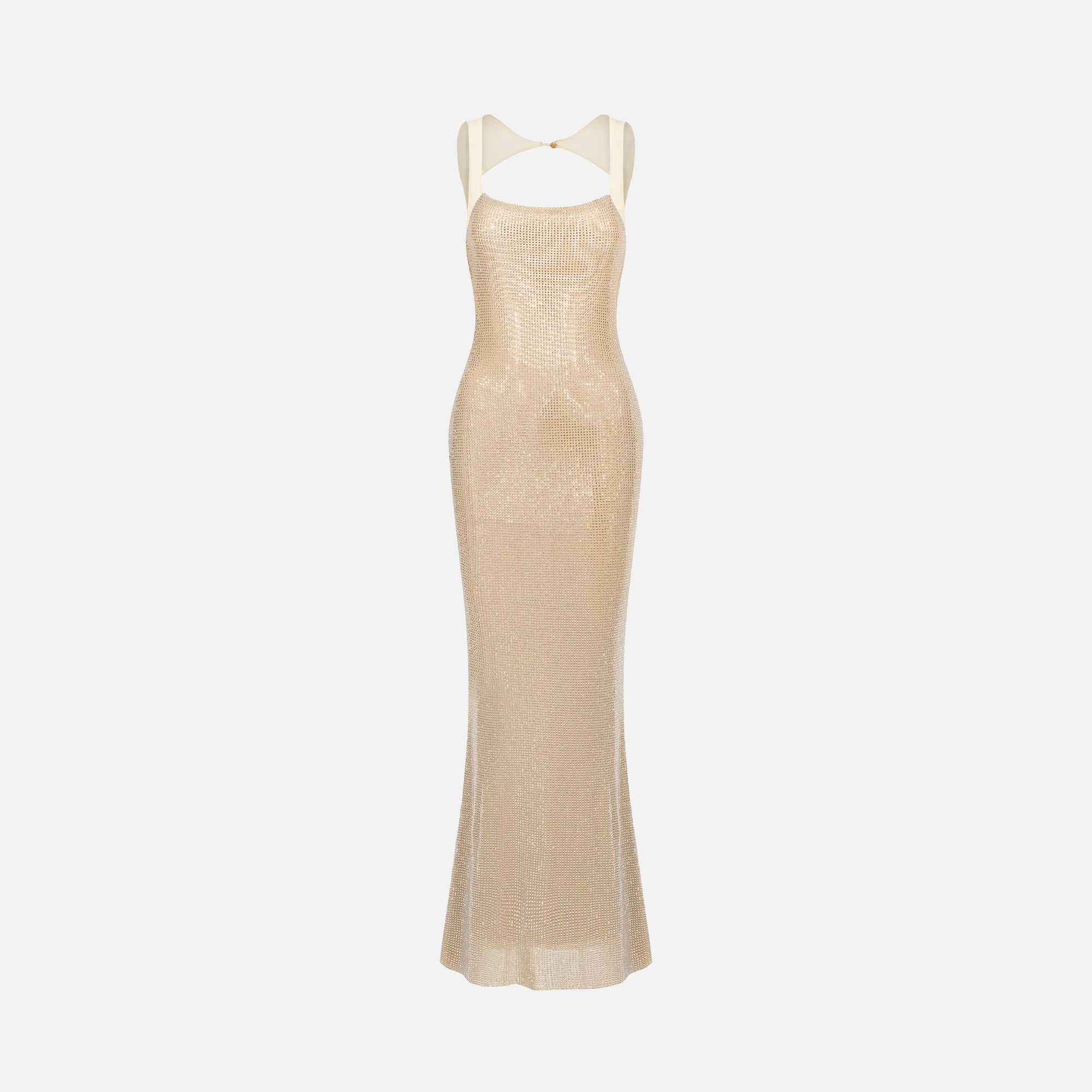 Nude crystals gown dress