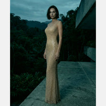 Nude crystals gown dress