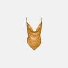 Dark gold mini crystals X chain top