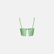 Apple green crystals mini strip top