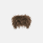 Brown ostrich feather bandeau top