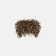 Brown ostrich feather bandeau top