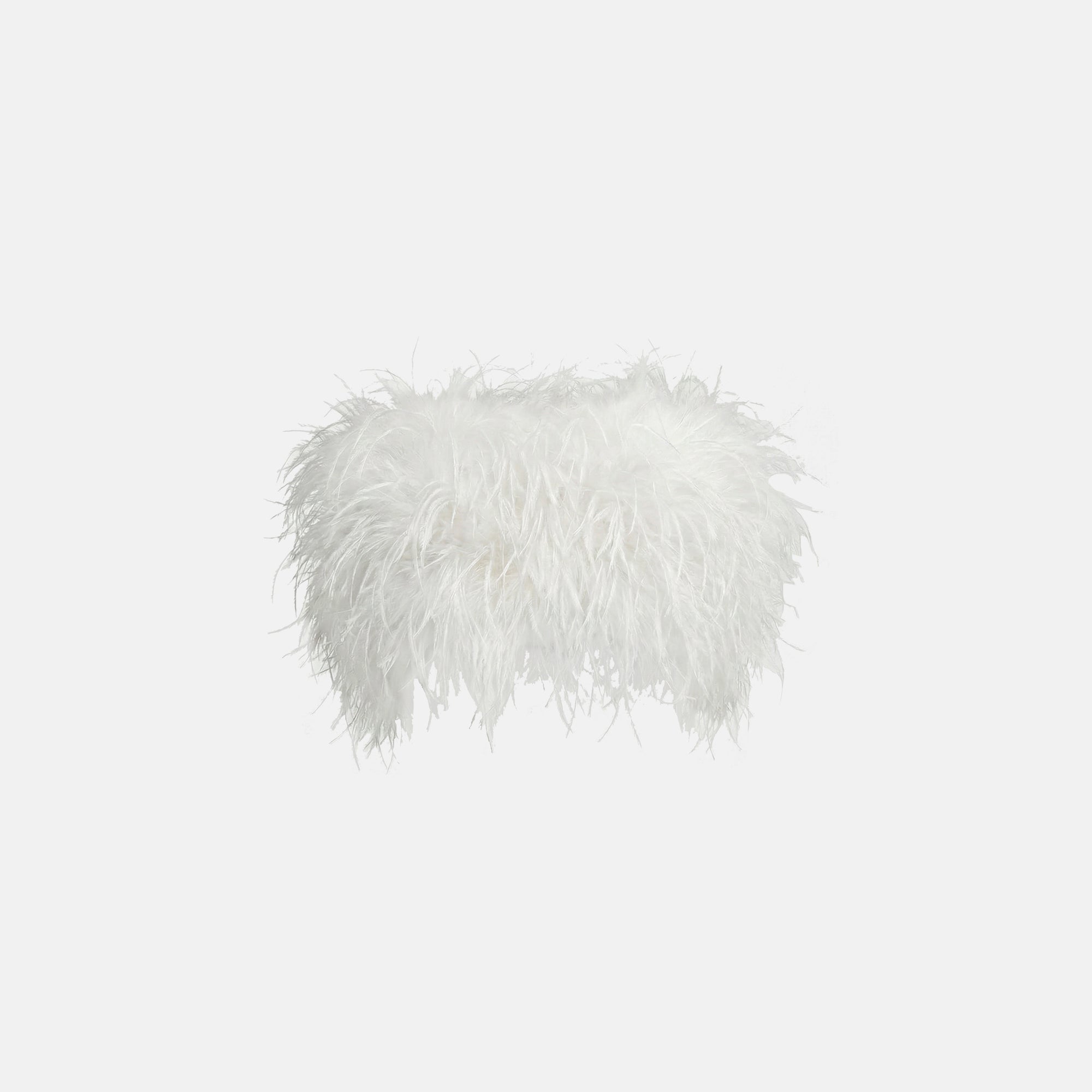 White ostrich feather bandeau top
