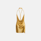 Gold jewels metal mini dress