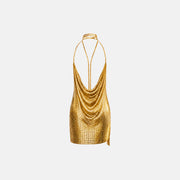 Gold jewels metal mini dress