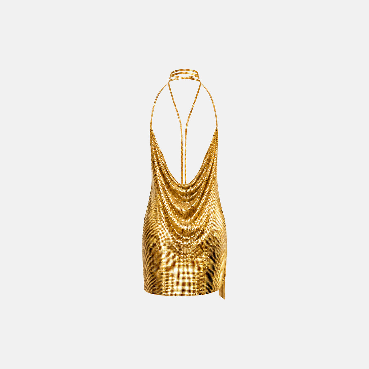 Gold jewels metal mini dress