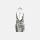 Silver jewels metal mini dress