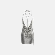 Silver jewels metal mini dress