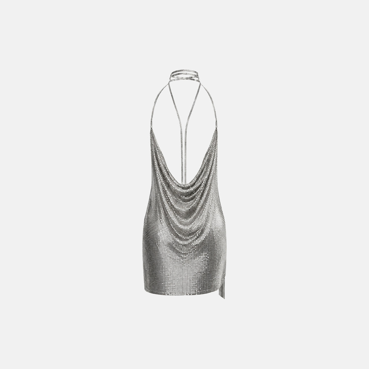 Silver jewels metal mini dress