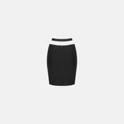 Black iconic panther mini skirt