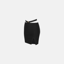 Black iconic panther mini skirt