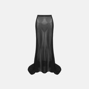 Train skirt with black transparencies