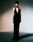 Black golden panther gown dress