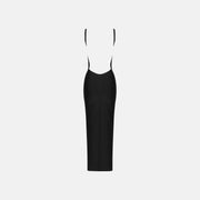 Black iconic panther long dress