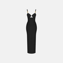 Black iconic panther long dress