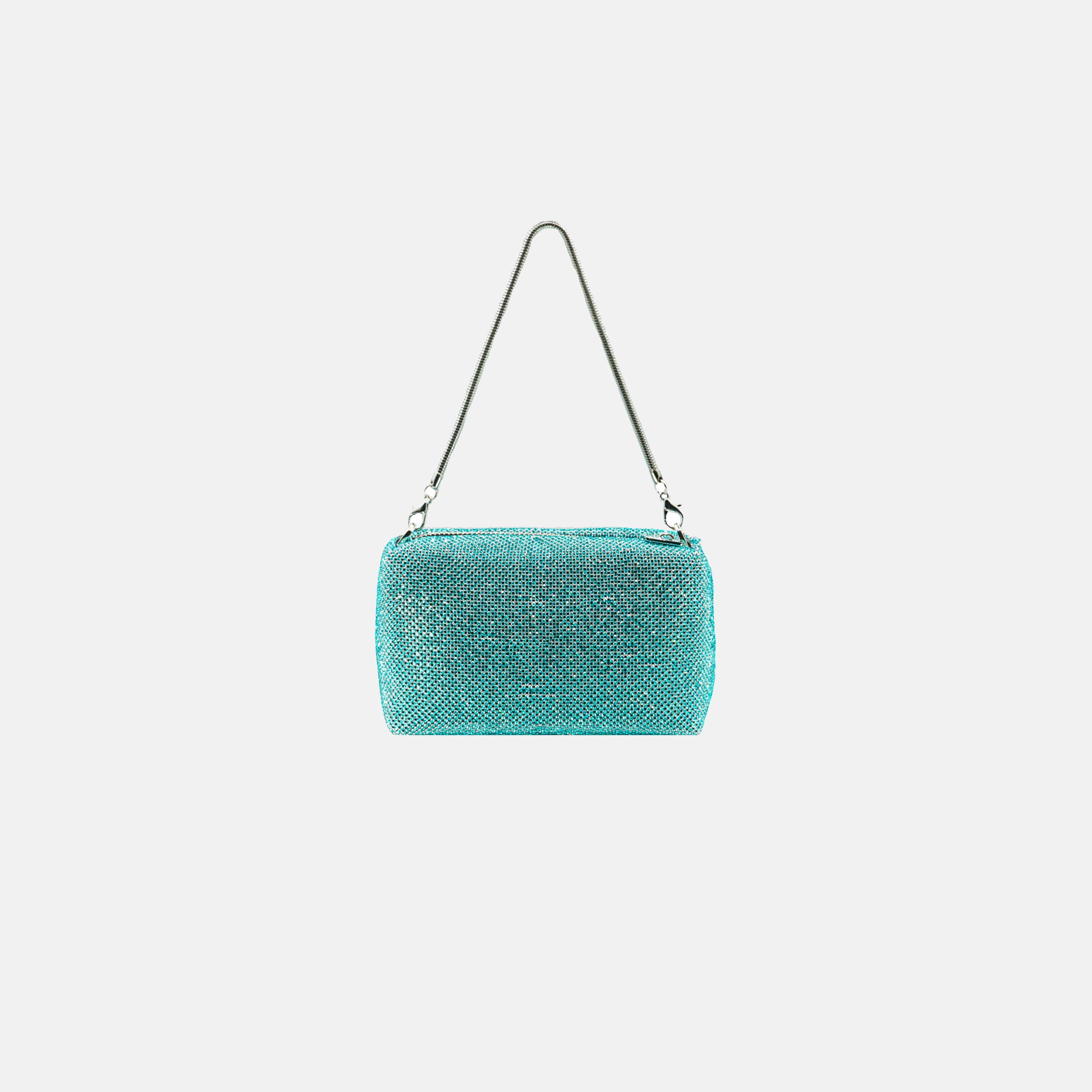 Aqua crystal mini handbag