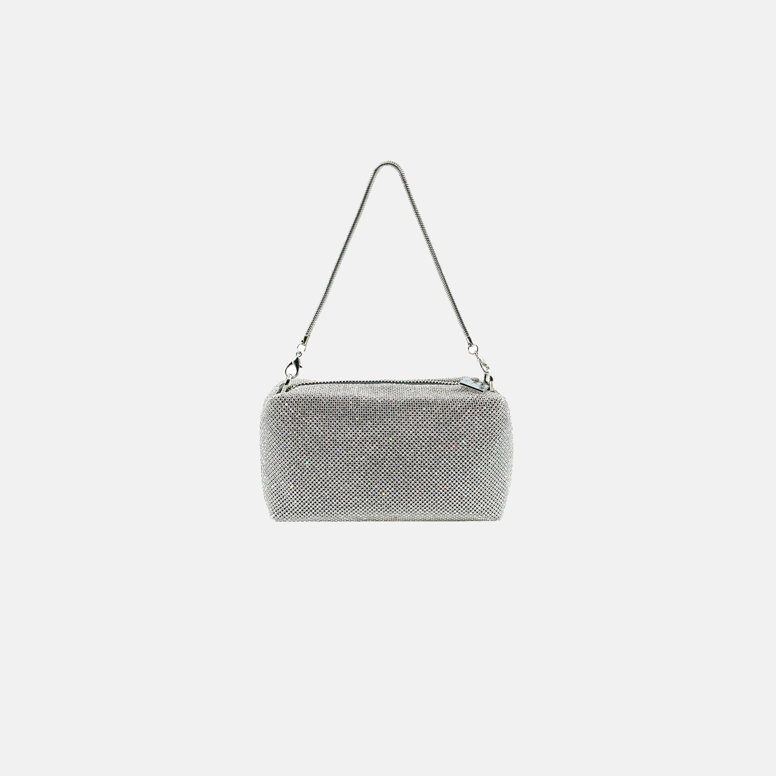 Silver crystal mini handbag