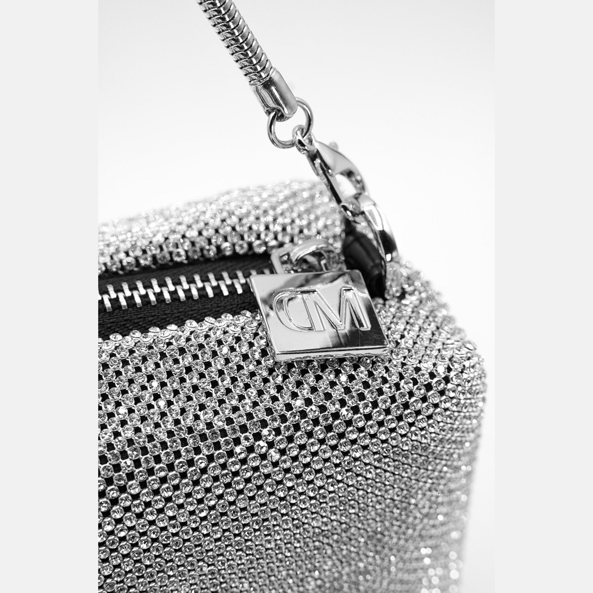 Silver crystal mini handbag