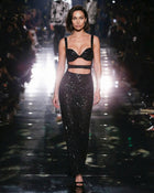 Black sequin gown dress