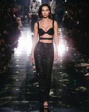 Black sequin gown dress